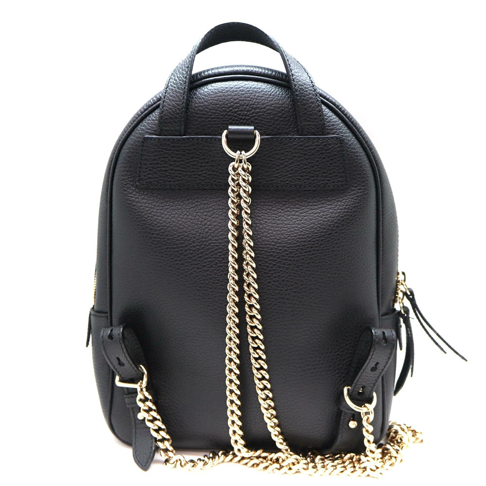 Gucci Black Daypack Rucksack Backpack Leather